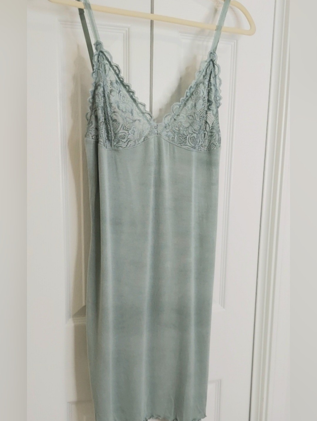 Gilligan & O'malley Sleepwear, Size L, Slip Dress, Sage Green